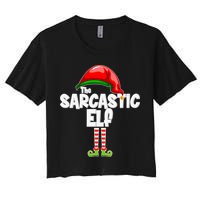 The Sarcastic Elf Matching Christmas Women's Crop Top Tee