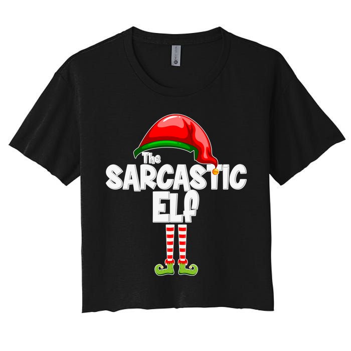 The Sarcastic Elf Matching Christmas Women's Crop Top Tee