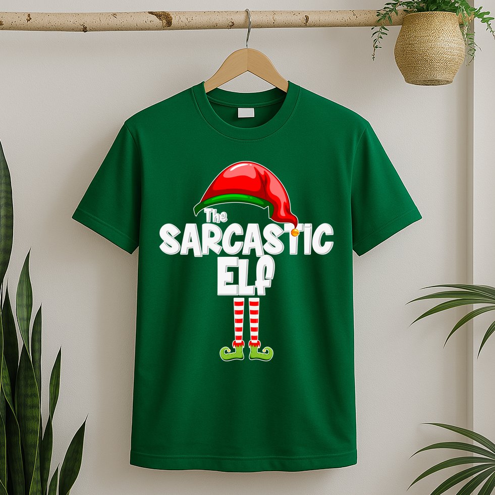 The Sarcastic Elf Matching Christmas T-Shirt