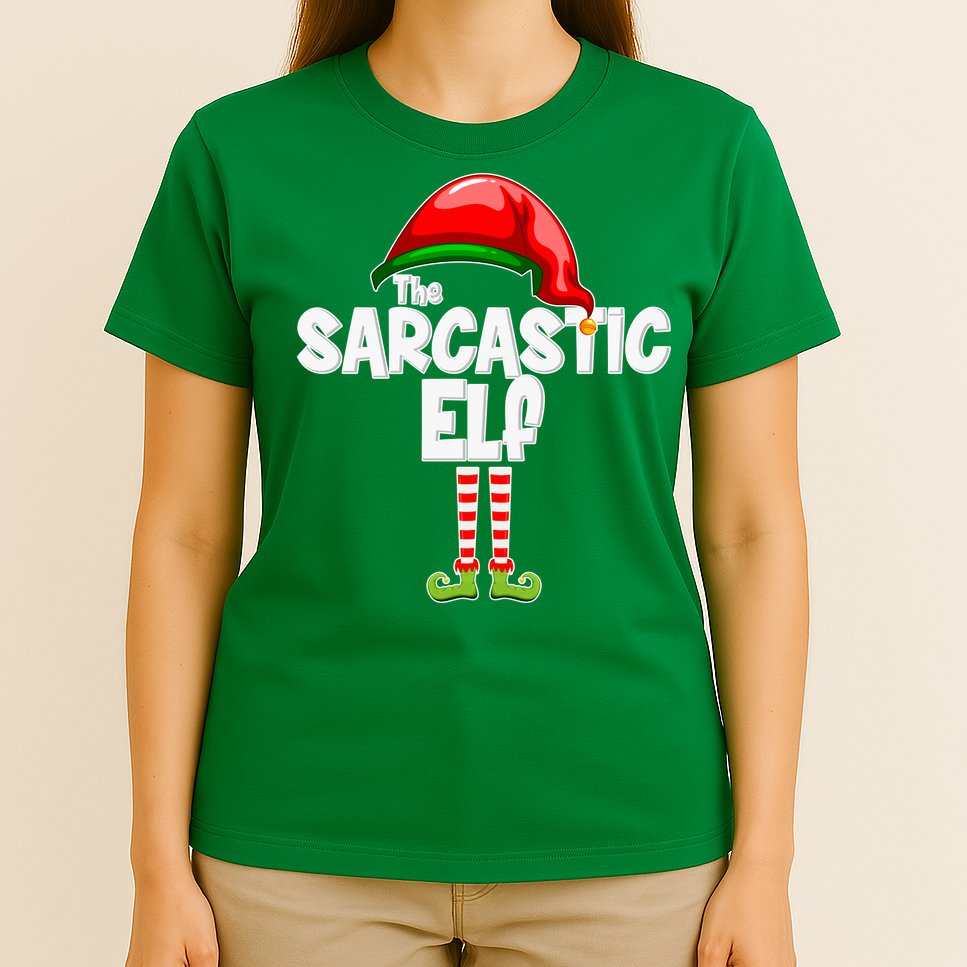 The Sarcastic Elf Matching Christmas T-Shirt
