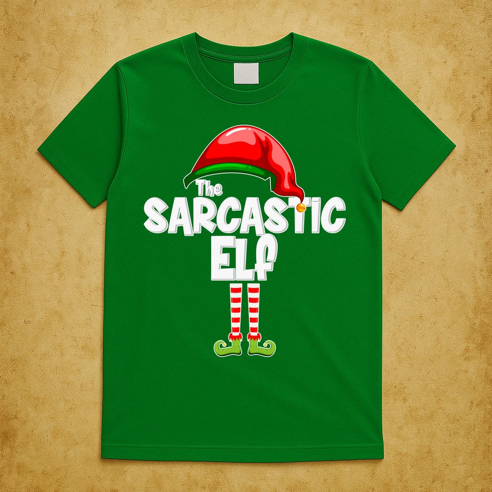 The Sarcastic Elf Matching Christmas T-Shirt