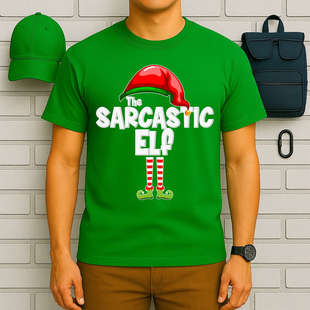 The Sarcastic Elf Matching Christmas T-Shirt