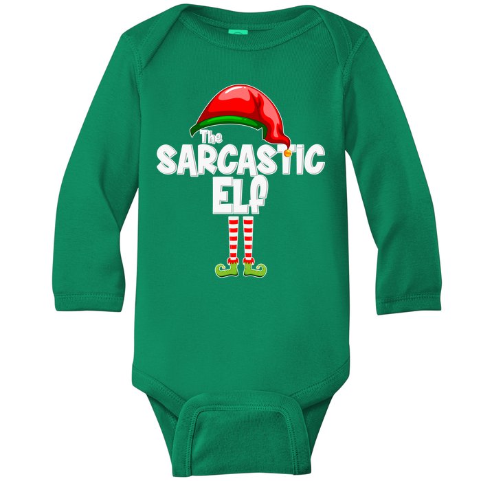 The Sarcastic Elf Matching Christmas Baby Long Sleeve Bodysuit