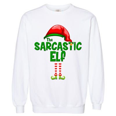 The Sarcastic Elf Matching Christmas Garment-Dyed Sweatshirt