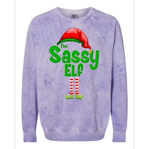 The Sassy Elf Christmas Colorblast Crewneck Sweatshirt