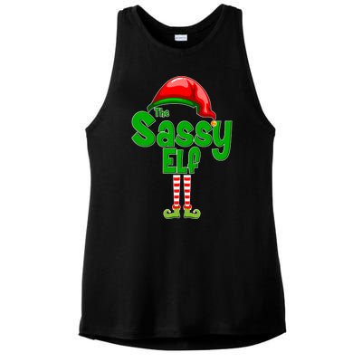 The Sassy Elf Christmas Ladies PosiCharge Tri-Blend Wicking Tank