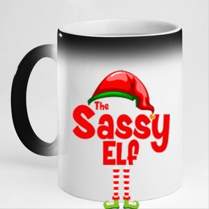 The Sassy Elf Christmas 11oz Black Color Changing Mug