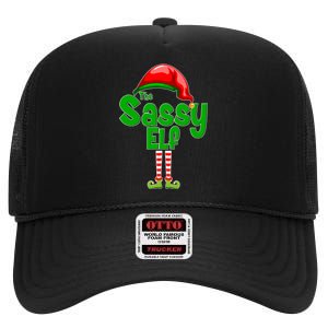 The Sassy Elf Christmas High Crown Mesh Back Trucker Hat