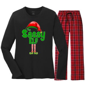 The Sassy Elf Christmas Women's Long Sleeve Flannel Pajama Set 