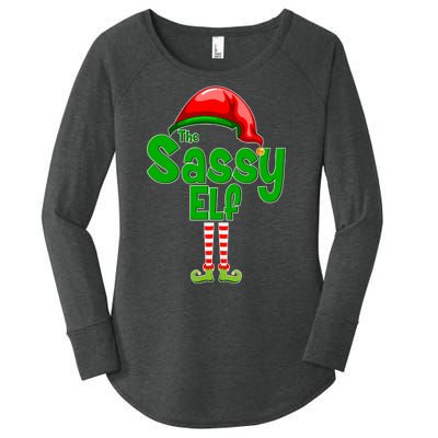 The Sassy Elf Christmas Women's Perfect Tri Tunic Long Sleeve Shirt