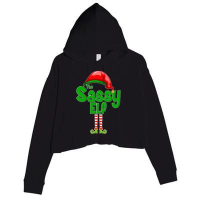 The Sassy Elf Christmas Crop Fleece Hoodie