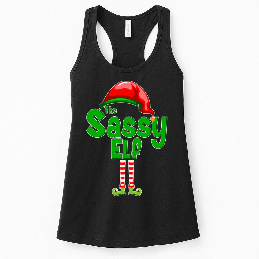 The Sassy Elf Christmas Womens Tank Top