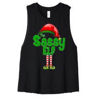 The Sassy Elf Christmas Women's Racerback Cropped Tank