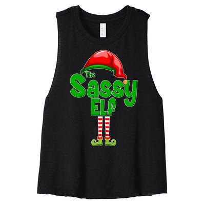 The Sassy Elf Christmas Women's Racerback Cropped Tank