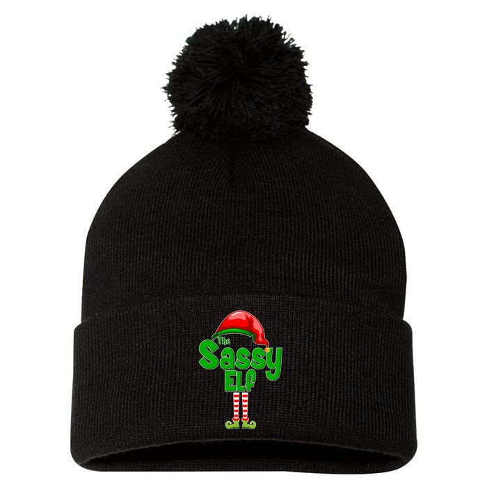 The Sassy Elf Christmas Pom Pom 12in Knit Beanie