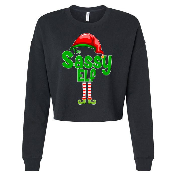 The Sassy Elf Christmas Cropped Pullover Crew