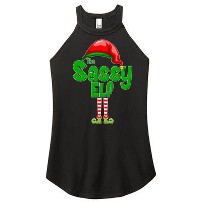 The Sassy Elf Christmas Women's Perfect Tri Rocker Tank