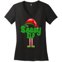 The Sassy Elf Christmas Women's V-Neck T-Shirt