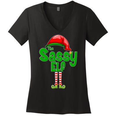 The Sassy Elf Christmas Women's V-Neck T-Shirt