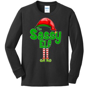 The Sassy Elf Christmas Kids Long Sleeve Shirt