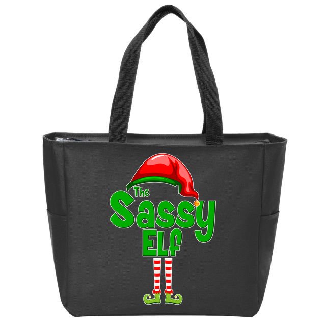 The Sassy Elf Christmas Zip Tote Bag