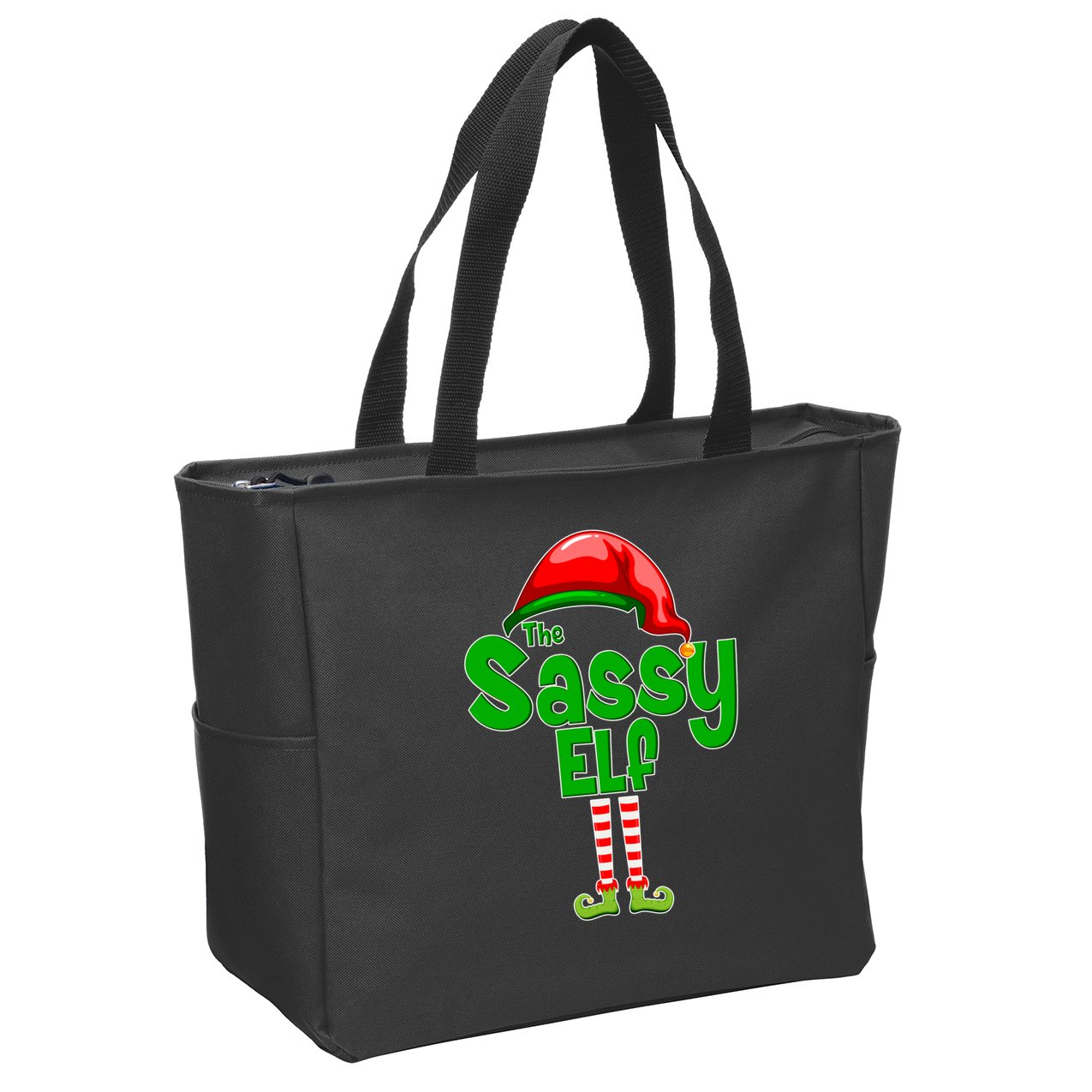 The Sassy Elf Christmas Zip Tote Bag