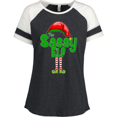 The Sassy Elf Christmas Enza Ladies Jersey Colorblock Tee