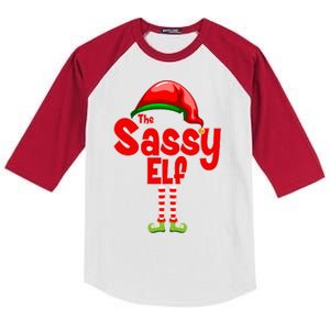 The Sassy Elf Christmas Kids Colorblock Raglan Jersey