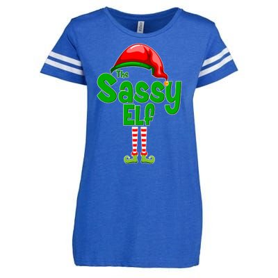 The Sassy Elf Christmas Enza Ladies Jersey Football T-Shirt