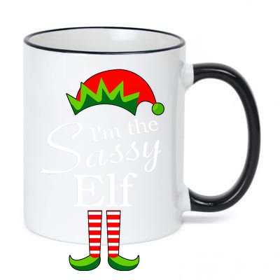 The Sassy Elf Funny Christmas Family Matching 11oz Black Color Changing Mug