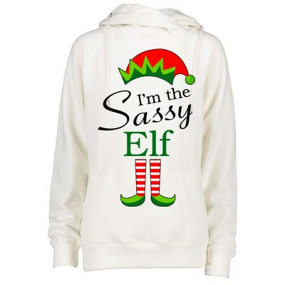 The Sassy Elf Funny Christmas Family Matching Womens Funnel Neck Pullover Hood