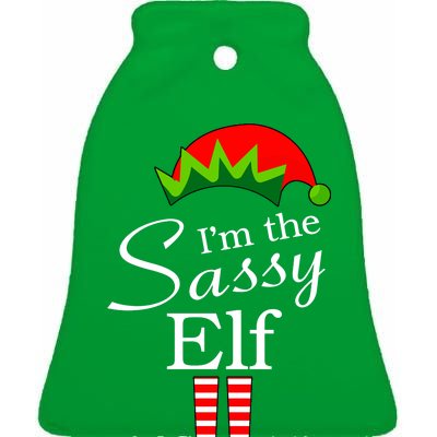 The Sassy Elf Funny Christmas Family Matching Ceramic Bell Ornament