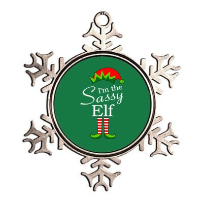 The Sassy Elf Funny Christmas Family Matching Metallic Star Ornament