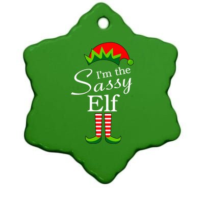 The Sassy Elf Funny Christmas Family Matching Ceramic Star Ornament