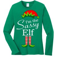 The Sassy Elf Funny Christmas Family Matching Ladies Long Sleeve Shirt