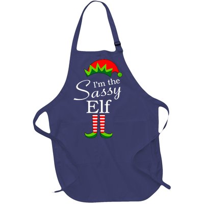 The Sassy Elf Funny Christmas Family Matching Full-Length Apron With Pockets