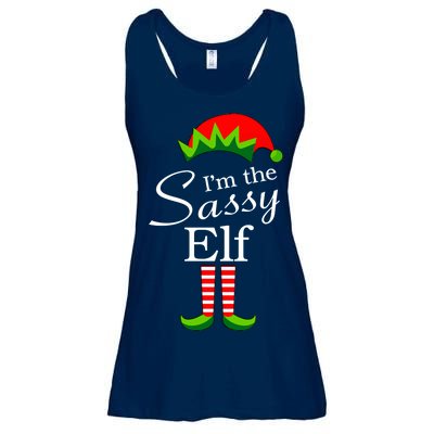 The Sassy Elf Funny Christmas Family Matching Ladies Essential Flowy Tank