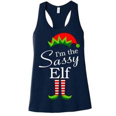 The Sassy Elf Funny Christmas Family Matching Women's Racerback Tank