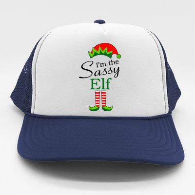 The Sassy Elf Funny Christmas Family Matching Trucker Hat