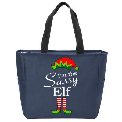 The Sassy Elf Funny Christmas Family Matching Zip Tote Bag