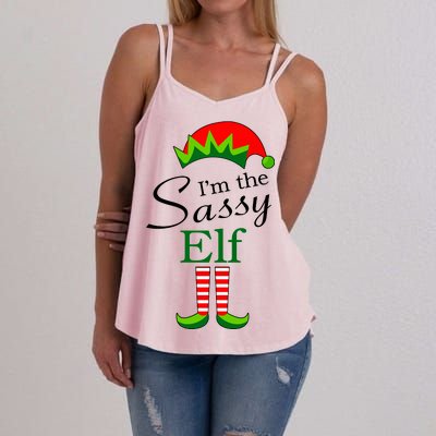 The Sassy Elf Funny Christmas Family Matching Women's Strappy Tank