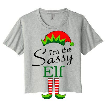 The Sassy Elf Funny Christmas Family Matching Women's Crop Top Tee