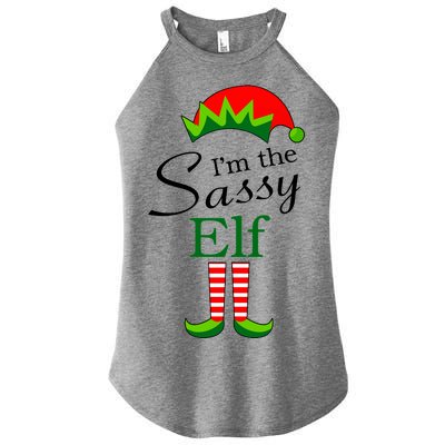 The Sassy Elf Funny Christmas Family Matching Women’s Perfect Tri Rocker Tank