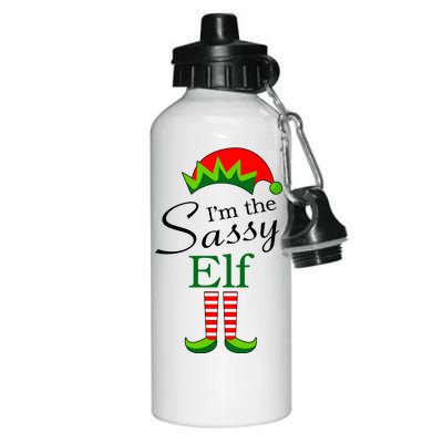 The Sassy Elf Funny Christmas Family Matching Aluminum Water Bottle 