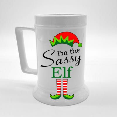 The Sassy Elf Funny Christmas Family Matching Beer Stein