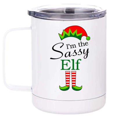 The Sassy Elf Funny Christmas Family Matching 12 oz Stainless Steel Tumbler Cup