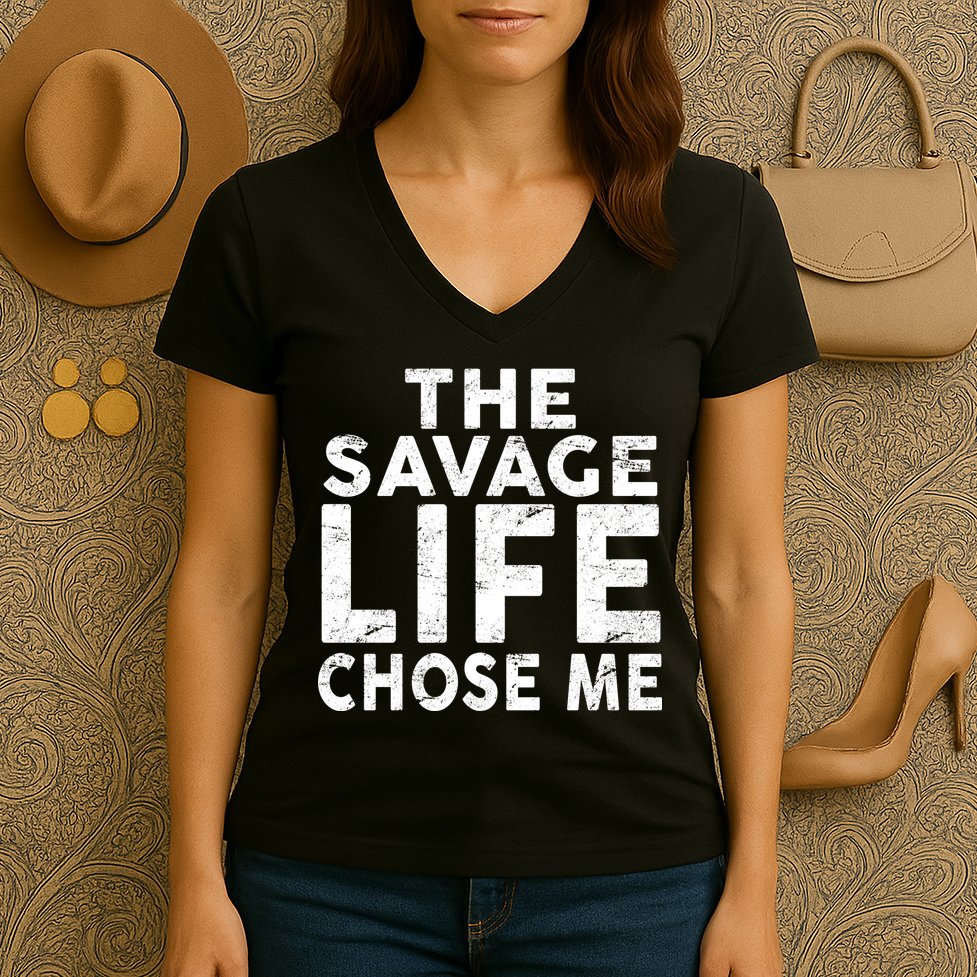 The Savage Life Chose Me Women's V-Neck T-Shirt