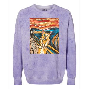 The Scream Parody Cat Colorblast Crewneck Sweatshirt