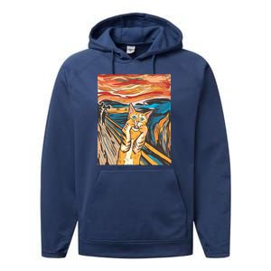 The Scream Parody Cat Performance Fleece Hoodie