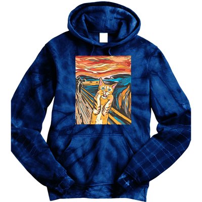 The Scream Parody Cat Tie Dye Hoodie